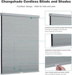 Changshade Cordless Cellular Shades, Blackout Honeycomb Shades for Windows, Pull Down Pleated Blinds, Easy to Install for Indoor Windows and French Doors,22" W x 48" H, Grey