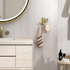 Angle Simple 3 Arms Towel Hook Brushed Gold, 304 Stainless Steel Swivel Triple Towel Holder, Folding Bathroom Hook, Wall Mount