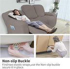 Easy-Going 6 Pieces Recliner Loveseat Stretch Sofa Slipcover Sofa Cover Furniture Protector Couch Soft with Elastic Bottom Kids, Spandex Jacquard Fabric Small Checks Taupe