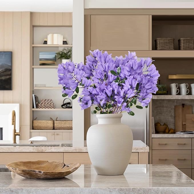 IPOPU 4Pcs Dark Purple Artificial Delphiniums, 24.8 Inch Long Stem Artificial Jacaranda Flowers for Tall Vases, Fake Delphiniums for Artificial Flower Arrangements, Home Party Decorations