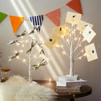 Vanthylit Money Tree Gift Holder Set of 2, 24 LED Warm White Lights Battery Powered Timer, with Clips and Greeting Cards, Gift Holder Decor for Photo Mother's Day Christmas Graduation Gifts