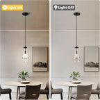 Raindrop Pendant Light for Kitchen Island, Black Modern Crystal Glass Modern Pendant Lights, pendant lights in kitchen island, E12 Bulb Pendant Lights Indoor island, for Dining Room,Living Room