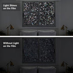 LEMON CLOUD Window Privacy Film Total Blackout Decorative Window Film, Static Cling Darkening Frosted Glass Covering 100% Opaque Removable for High Privacy, Black Half Moon Anti-UV(35.4 x 118.1 Inch)