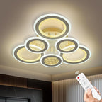 Modern LED Ceiling Light,Dimmable 3000K-6500K 3 Colors Flush Mount Ceiling Lights Fixtures 6 Rings 139W Remote LED Ceiling Lighting for Living Room,Dining Room,Kitchen,Bedroom,Office