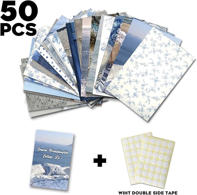 TwoDays Coastal Granddaughter Room Decor, Beachy Aesthetic Wall Collage Kit, Coastal Cowgirl Wall Art Prints for Teen Girls Bedroom, Beach Artwork. (Set of 50, 4" × 6")
