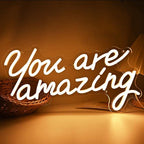 SYLHOME You Are Amazing Led Neon Light Sign Girls Bedroom Kids Room Wall Decor Sign Wedding Birthday Christmas Graduation Party Sign Student USB 15.75" X 8.94" Warm