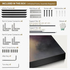 SIGNWIN 46"x60" Extra Large Framed Wall Art Golden Light River Path Dreamy Impressionist Landscape Illustration for Home Living Room Bedroom Decor (Frame Assembly Required)