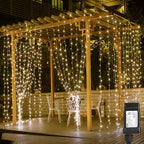 Lighting EVER 594 LED Curtain Lights, 20 x 10 ft Plug in Hanging Fairy String Lights, Wedding Party Backdrop Lights, Window Twinkle Lights for Wall, Patio, NOT Connectable (27 Strings, 9" Apart)