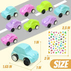 Vileafy 35 Toy Cars with Stickers, Pinata Stuffers and Prize Box Toys for Kids Classroom, Bulk Mini Cars for Kids Party Favors, Goodie Bag Stuffers, Treasure Chest, and Birthday Gifts