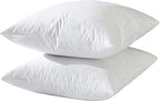 24x24 Euro Throw Pillow Inserts-Down Feather Pillow Inserts-Cotton Fabric-Set of 2-White.