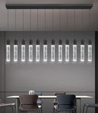 Modern Crystal Chandeliers LED Pendant Light for Kitchen Island Dining Room Entrance Foyer Living Room 6000K Black