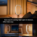 Table Lamp for Bedroom - Balance Lamp,Bedside Lamp with Touch Dimmer,Nightstand Lamp,3 Level Brightness Rechargered Night Light for Home,Office,College Dorm (Silver)