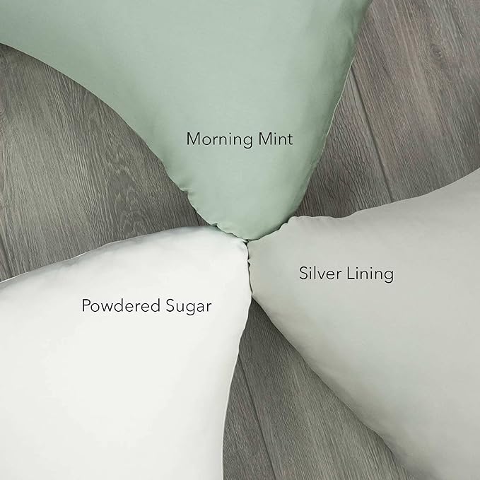 Honeydew Queen Side Pillow Case - Fits The Scrumptious and Essence Curved Pillows for Side Sleeping - Comfortable and Soft Cooling Viscose Made from Bamboo Fabric - Queen Size (Powdered Sugar White)