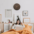 Wall Clock, Silent Clock, Wall Clocks Battery Operated， 12 inch Modern Wall Clock, Suitable for Offices, Living Rooms, Kitchens, Homes, Schools (Brown)