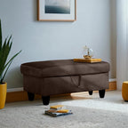 Ottoman Rectangular Storage Ottoman Bench, Flannel Footrest Stool Footstool with Lid for Living Room, Bedroom, Entryway, Coffee, 28.5"x19"x17.5"