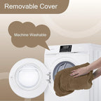 MeMoreCool Square Stuffed Pouf Ottoman Foot Rest, Floor Pouf Foot Stool with Foam Chunk Filling, Soft Stuffed Ottoman Footrest for Living Room, Light Coffee