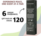 Folkulture Set of 6 Incense Sticks | 120 Organic Insence Sticks - Non Toxic Palo Santo & Sandalwood, Lavender, Patchouli, Rosemary Insence-Stick | 45 Min Burn Time, Blue Lotus Inscents-Sticks Gifts