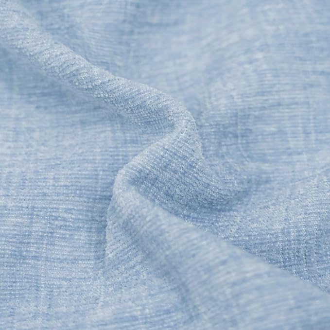 CaliTime Throw Pillow Covers Decorative 18 X 18 Inches Pack of 4 Cozy Chenille Cushion Cases for Couch Sofa Bed Living Room Home Baby Blue