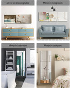 Unbreakable Full Length Wall Mirror,The Door Mirror,4Pack 13.5''x13.5'',Acrylic Mirror Kids,Shatterproof Plexiglass Long Mirrors for Bedroom Closet,Children Non Glass Stick on Mirrors