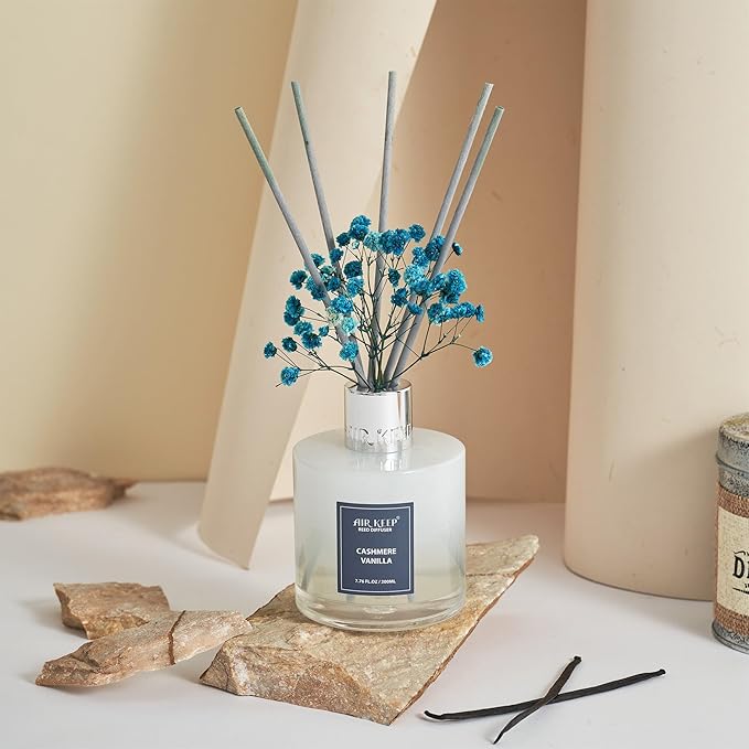 Airkeep Reed Diffuser Set/Cashmere Vanilla/6.76 fl oz(200ml)/1 Pack/Home & Office Decor Aromatherapy Diffuser Oil Gift Set