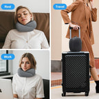 Travel Neck Pillow, Memory Foam Airplane Travel Pillow, 360-degree Comfort and Breathability, U-Shaped Pillow Storage