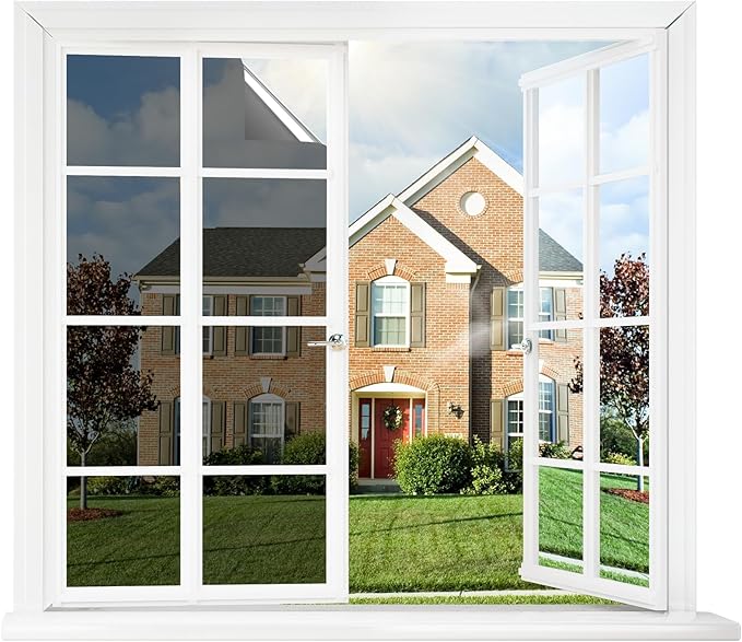 rabbitgoo Window Tint for Home One Way Privacy Window Film See Out Not in Heat UV Blocking Reflective Removable Static Cling Mirror Decorative House Glass Covering, Black Silver, 23.6 Inch X 6.5 Feet