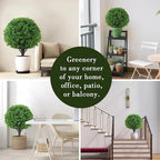 BAIJIALI Artificial Trees,2 Set of 16'' UV Resistant Fake Evergreen Shrubs Bushes Plants (Boxwood, 2 Packs)