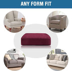 H.VERSAILTEX Velvet Stretch Couch Cushion Cover Plush Cushion Slipcover for Chair Loveseat Sofa Cushion Furniture Protector Seat Cushion Sofa Cover (3 Piece Sofa Cushion Covers, Burgundy)