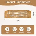 SineRise 12" Flush Mount Ceiling Light,25W LED Rattan Ceiling Light Fixture,Dimmable Handmade Boho Light Fixtures with Rattan,Farmhouse Lighting Fixtures Ceiling for Hallway Kitchen Bedroom(Gold)