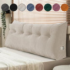 Gradient Velvet Triangular Wedge Pillow, Removable Cover Headboard Pillow for Daybed, Backrest Positioning Support Pillow Cushion Resting Reading Relaxing (Beige, Queen(59 * 20 * 8in))