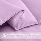 EASELAND Queen Size Down Alternative Comforter - Quilted Duvet Insert for All Seasons, Soft Lightweight with Corner Tabs, Summer Winter Warm Bedding, Lavender 88×88 Inches