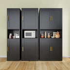 Tall Narrow Storage Cabinet 66.93" H Tall Bathroom Cabinet Metal Pantry Cabinets, 4 Adjustable Shelves for Kitchen, Home Office, Living Room, Dinning Room (16 inches Wide Black)