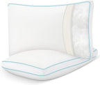 Bed Pillows Queen Size of 2- Premium Luxury Hotel Quality Cooling Bed Pillows for Sleeping,Soft Fluffy & Memory Foam Filling,Support Loft Gusseted Bed Pillows for Side and Back Sleepers