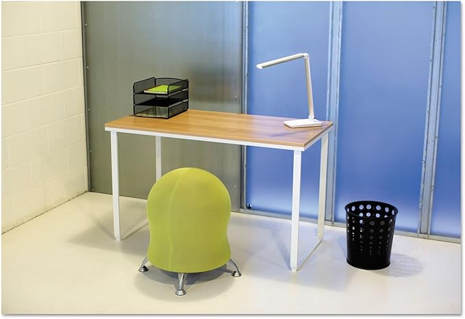 Safco 1001SL Vamp LED Modern ABS Desk Lamp with USB Port and Dimmer Switch, Silver