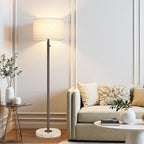 Floor Lamp for Living Room,Dimmable Gold Floor Lamp,Modern Standing Lamp with Marble Base,Tall Standing Lamp for Bedroom, Reading,Office & Kids' Room,LED Bulb Included(Brown)