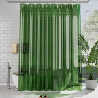 AmazerBath Extra Long Shower Curtain Liner 72x84, Clear Green Shower Liner 84 Inches Long, Plastic Shower Curtain Liners, Cute Tall Shower Liner, PEVA Bathroom Shower Curtain Liners & 3 Magnets