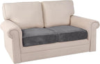PrinceDeco Stretch Velvet Couch Cushion Covers for Individual Cushions Sofa Cushion Cover Seat, Sofa Covers Washable, Couch Seat Cushion Covers for Sectional (2 Pieces, Grey)
