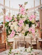 8PCS Pink Artificial Delphinium Flowers with Clematis Greenery Long Stem Artificial Flowers for Tall Vase for Home Wedding Floral Arrangement Centerpiece Table Decor (Pink)