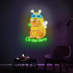 Personalized Cute Capybara Neon Sign, Custom UV Printed Buzzing But Chilling Decor Led Light, Wall Art Lights Signs, Decorative Gifts For Friends, Kids, Bedroom, Living Room, Bar