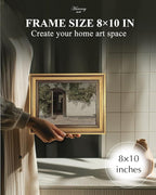 HUARCEY Gold Framed Vintage Wall Art Vineman Climbing The Walls Farmhouse Wall Decor Opening Door Oil Painting Picture Canvas Print Art Home Decor Aesthetic for Bedroom Bathroom Office 8x10in