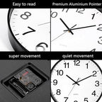 Inbagi 8 Pcs Wall Clock Large Silent Battery Operated Wall Clocks Modern Non Ticking Wall Clocks Bulk Decorative for Kitchen Office Living Room Home Bathroom Bedroom Classroom(White,14 Inch)