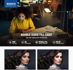 NEEWER Basics 16W LED Desk Lamp for Home Office Video Conference Reading Lighting, Eye Caring Foldable Double Sided Dimmable Touch Table Ring Light with Stand Memory Timer 5 Color Modes CRI95, FR16