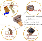 YJFWAL Upgraded 12 Pack Solar Wine Bottle Lights, 20 LEDs Waterproof Copper Light, Bottle Light Fairy Cork String Lights for Yard Patio Decor, DIY Birthday Gift for Mom Grandma Girlfriend(3 Colors)