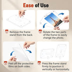 FIXSMITH 5x7 Acrylic Picture Frames 2 Pack, Clear Picture Frame with Stand, Magnetic Acrylic Photo Frames for Tabletop Display Horizontally or Vertically, Acrylic Floating Frame for Home Office