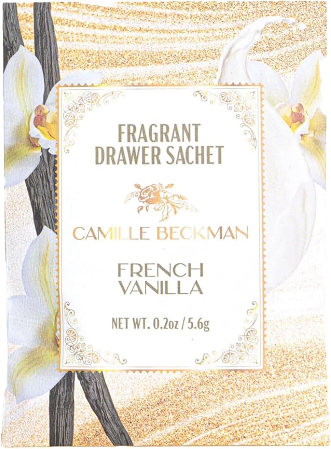 Camille Beckman Premium Fragrant Drawer Sachet, French Vanilla, 0.3 Ounce (3 Pack)