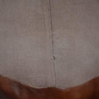 Round Shaped Goat Leather Handmade Eco-Friendly Brown Pouf - 18" x 18" x 18", Plain Solid, Recycled Cotton Filled Stuffed Leather Seating PF12