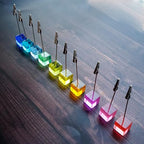 Desktop Picture Holders, 10 pcs Rainbow Colors Polaroid Photo Clip Stand for Paper Name Place Card Postcard Memo Menu Note Memory Photo Christmas Wedding Number Card Display with High Clear Cube Base