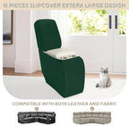 Arfntevss Sectional Recliner Couch Covers Velvet Corner Sectional Sofa Cover for Reclining Couch Stretch L Shape Recliner Slipcover Washable Middle Console Protector (1 Console Cover, Dark Green)