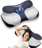 Bed Sleep Contour Memory Foam Pillow, Cervical Pillow for Neck and Shoulder, Ergonomic Neck Support Pillow for Side Back Stomach Sleepers with Pillowcase