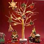 Money Tree Gift Card Holder 24 LED Birch Twig Treelights Battery/USB Powered Light Up Display Twig Gift Card Holder with 22 Clear Clips for Graduation Birthday Wedding Photo (Warm Color)